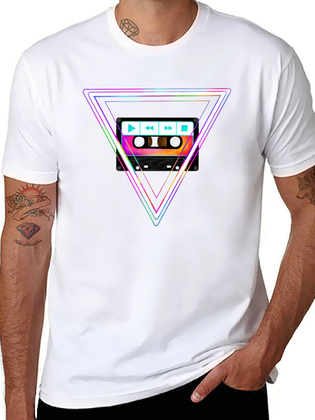 Retro Cassette Triangle Graphic Tee