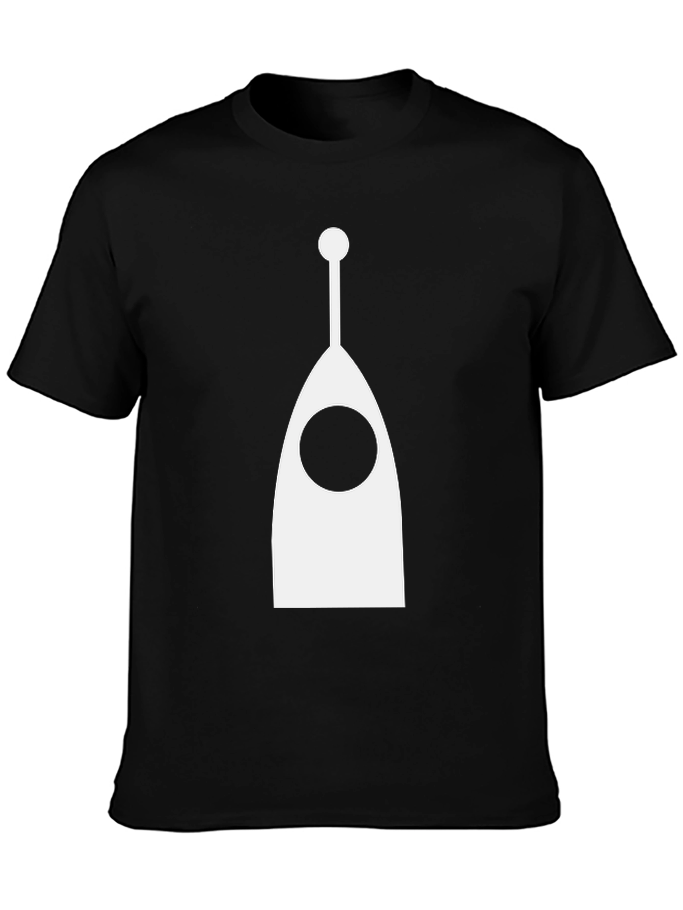 Abstract Antenna Graphic Tee - Modern Black T-Shirt