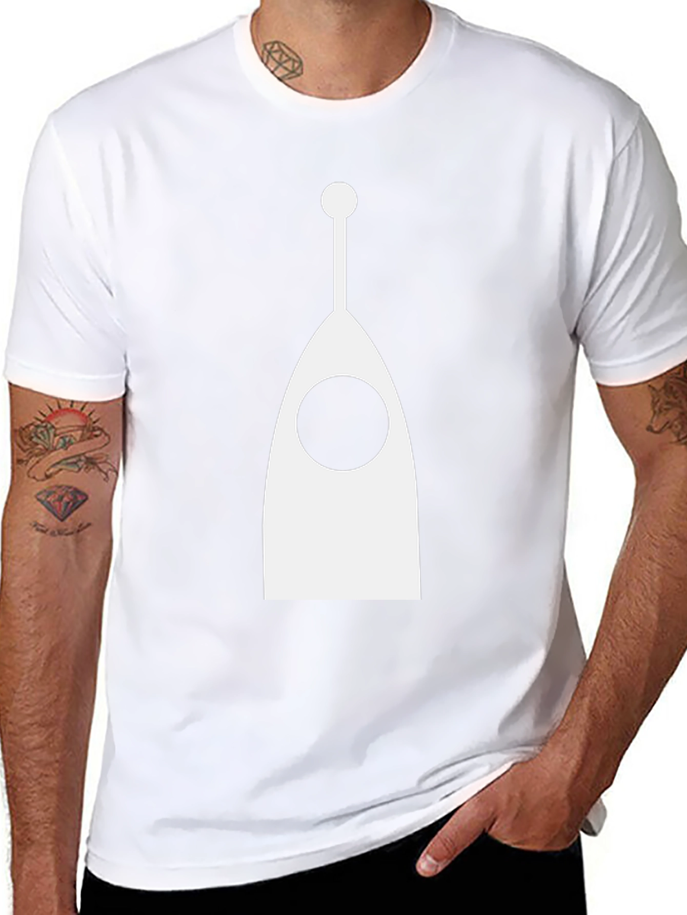 Abstract Antenna Graphic Tee - Modern Black T-Shirt