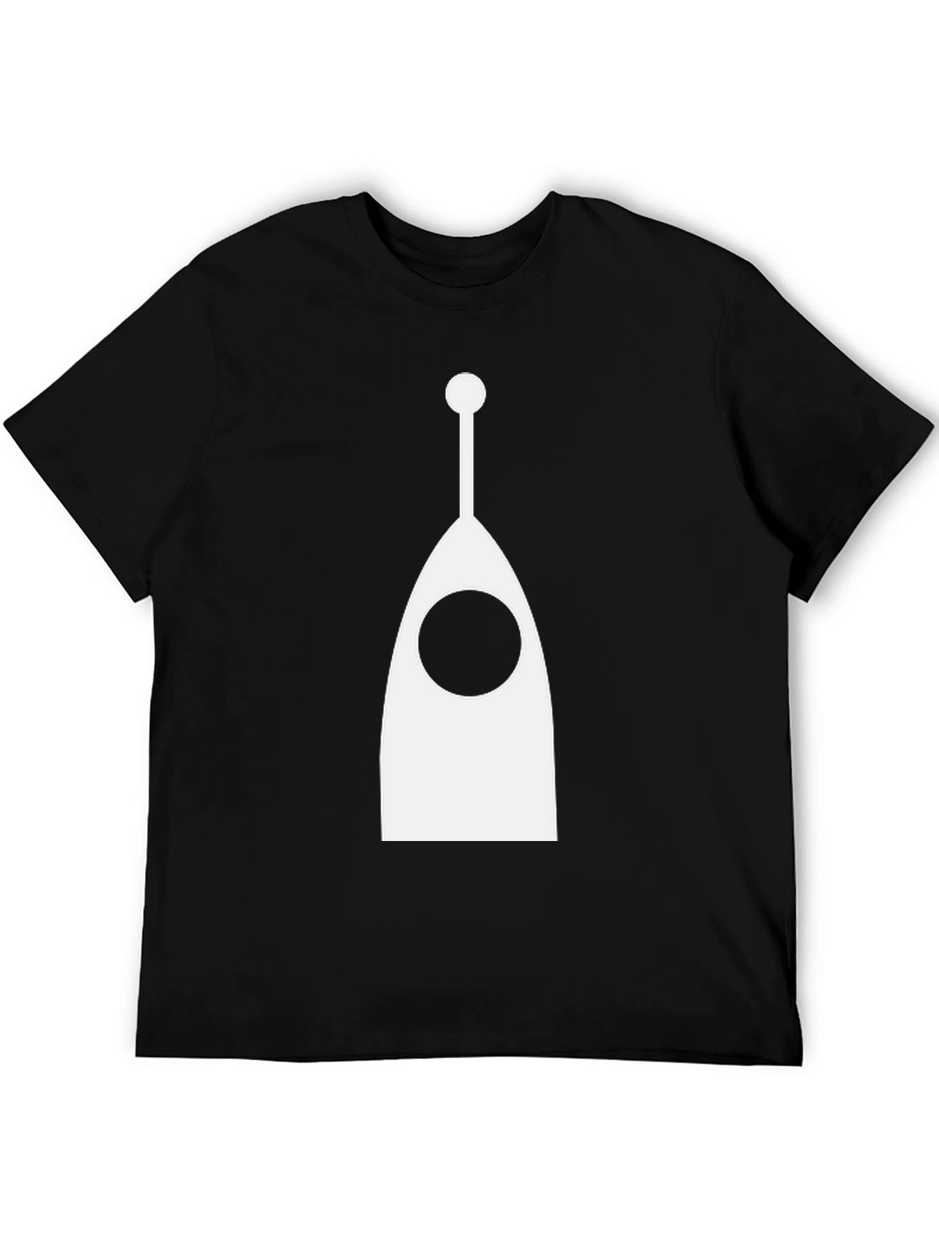 Abstract Antenna Graphic Tee - Modern Black T-Shirt