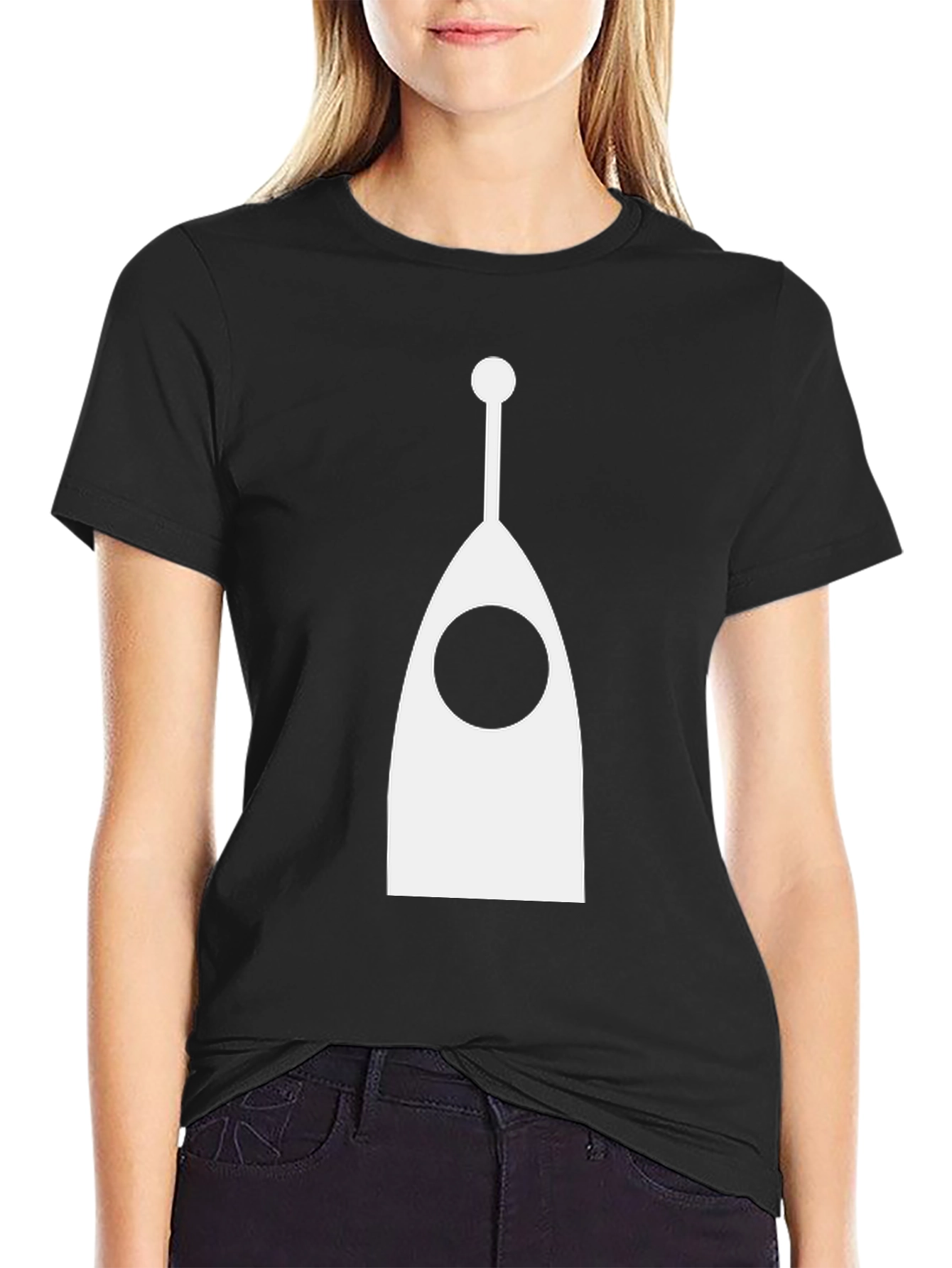 Abstract Antenna Graphic Tee - Modern Black T-Shirt