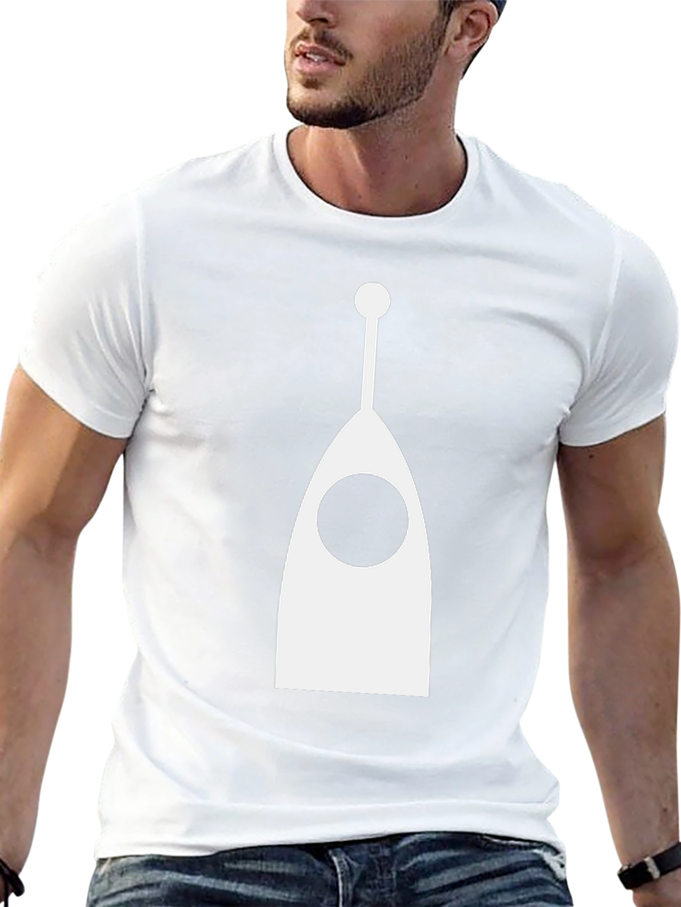 Abstract Antenna Graphic Tee - Modern Black T-Shirt