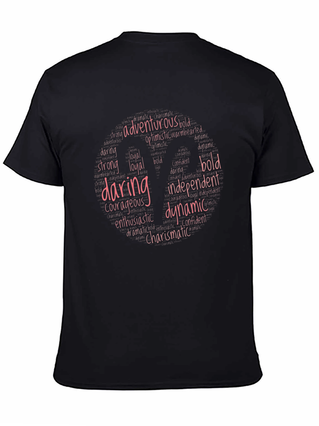 Daring Dynamic Word Art Black T-Shirt