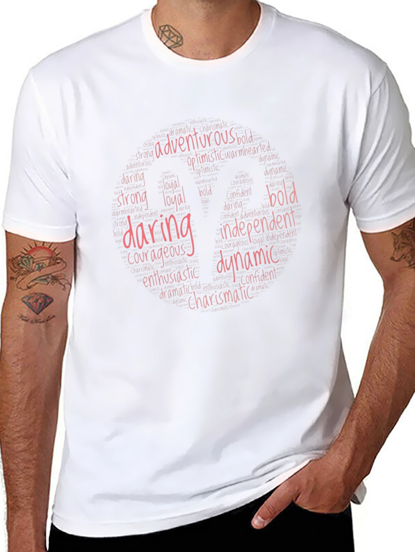 Daring Dynamic Word Art Black T-Shirt