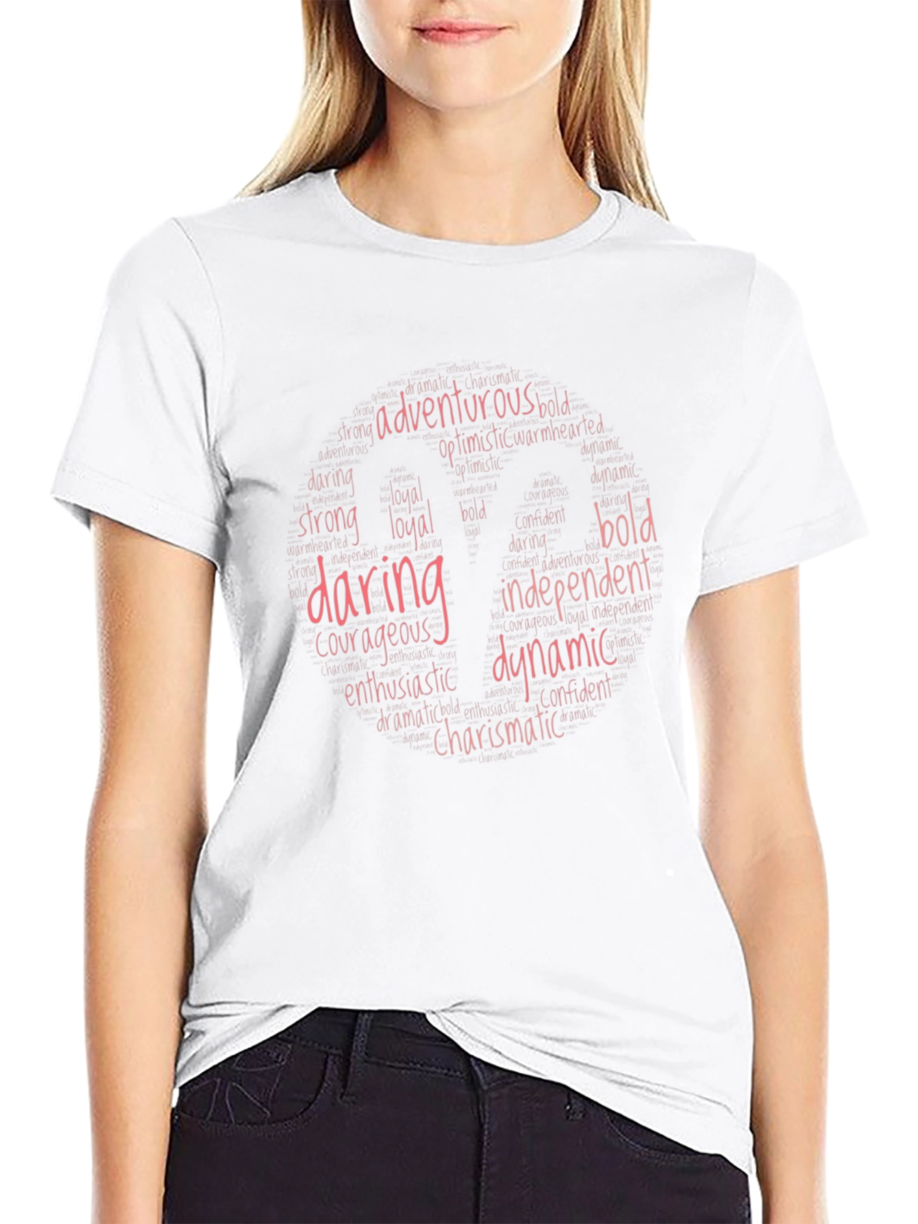 Daring Dynamic Word Art Black T-Shirt