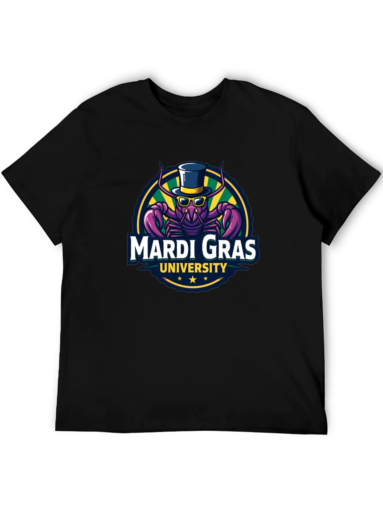 Mardi Gras University T-Shirt - Black