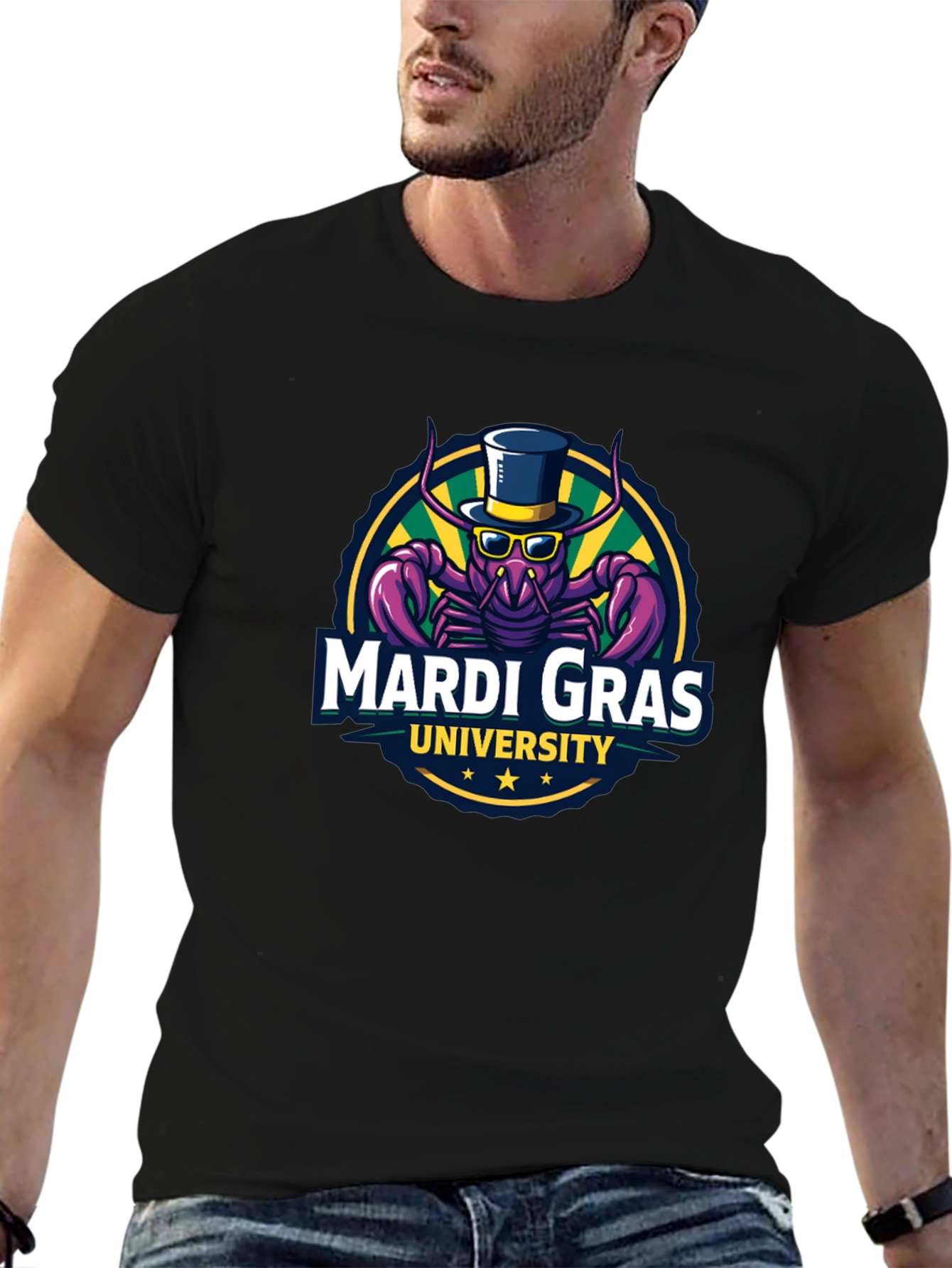 Mardi Gras University T-Shirt - Black