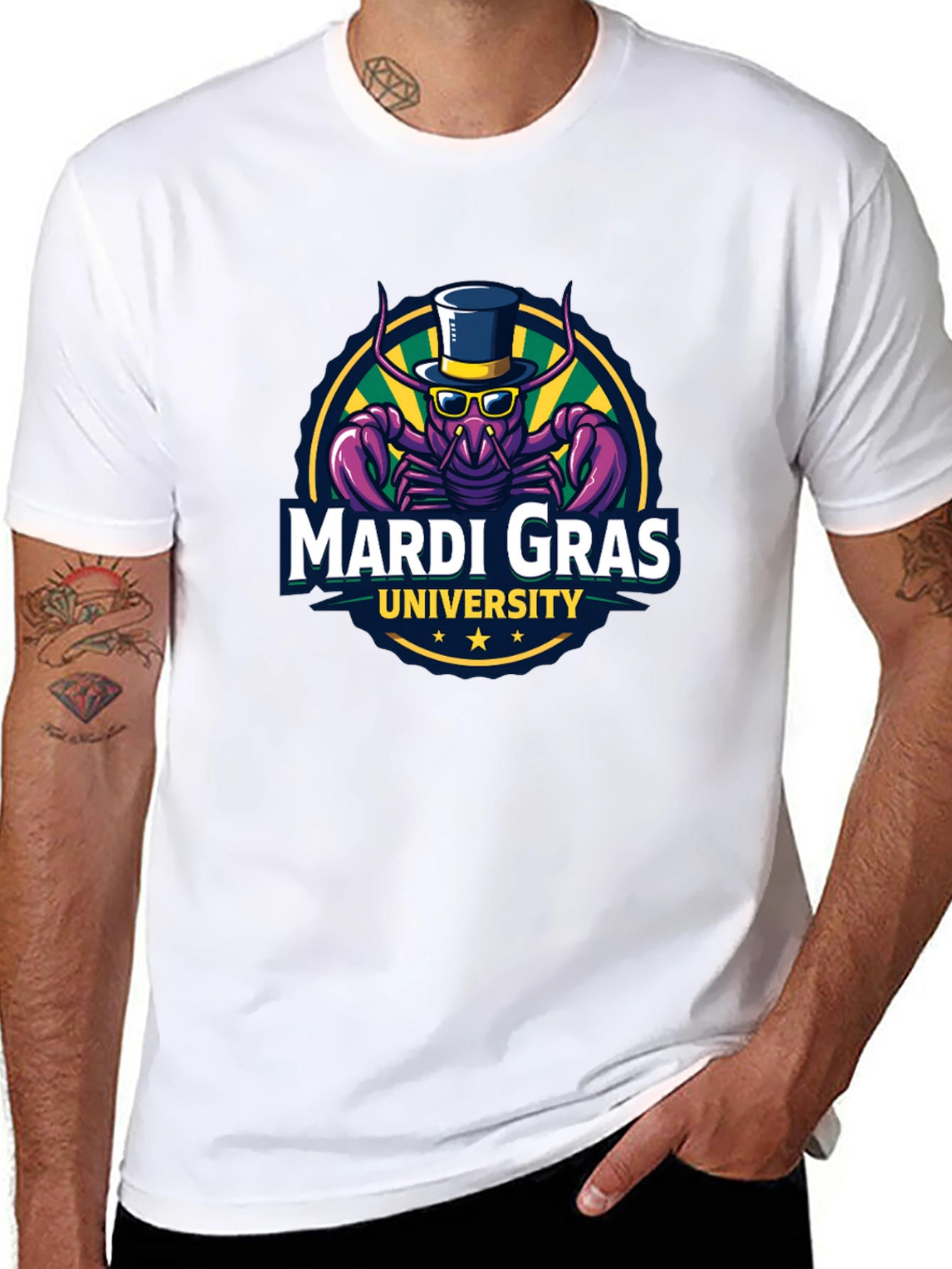 Mardi Gras University T-Shirt - Black