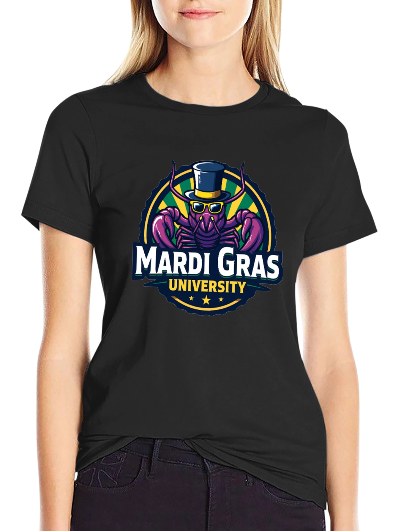 Mardi Gras University T-Shirt - Black