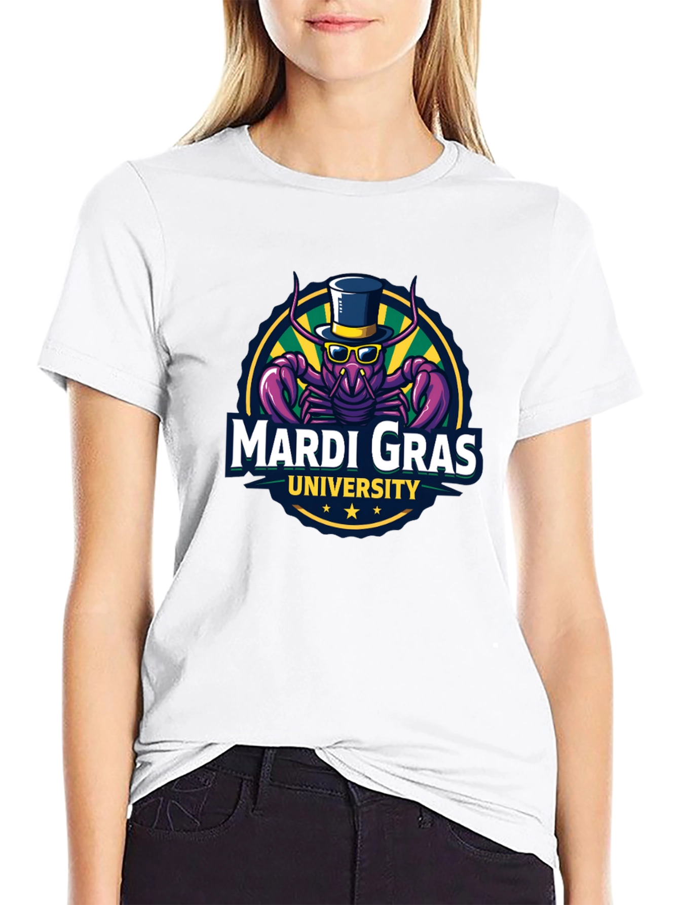 Mardi Gras University T-Shirt - Black