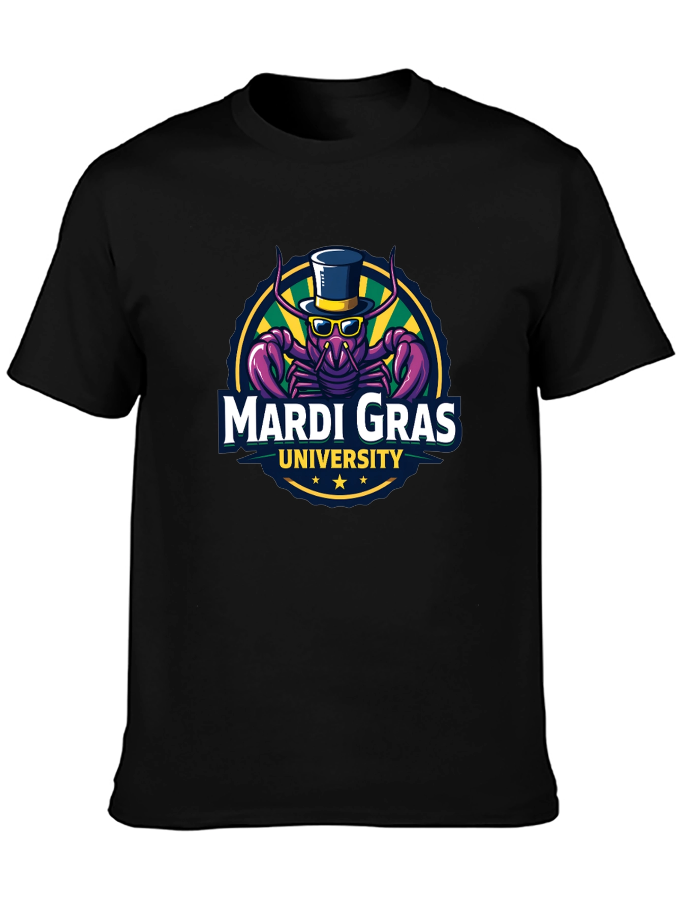 Mardi Gras University T-Shirt - Black