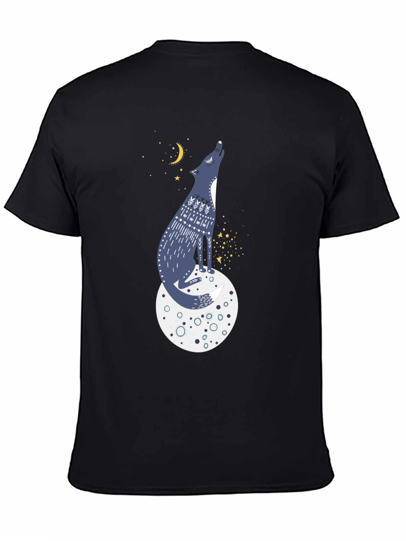 Wolf Moon Graphic Tee - Black Cotton T-Shirt
