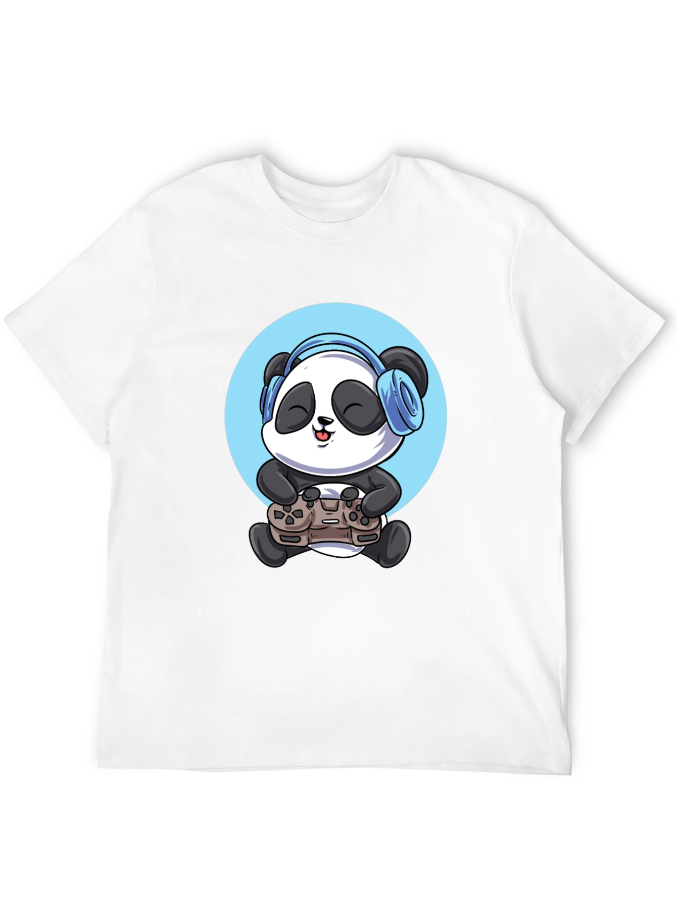 Gamer Panda Graphic Tee - Black Cotton T-Shirt