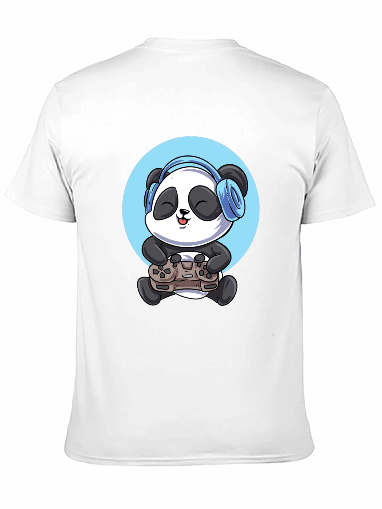 Gamer Panda Graphic Tee - Black Cotton T-Shirt