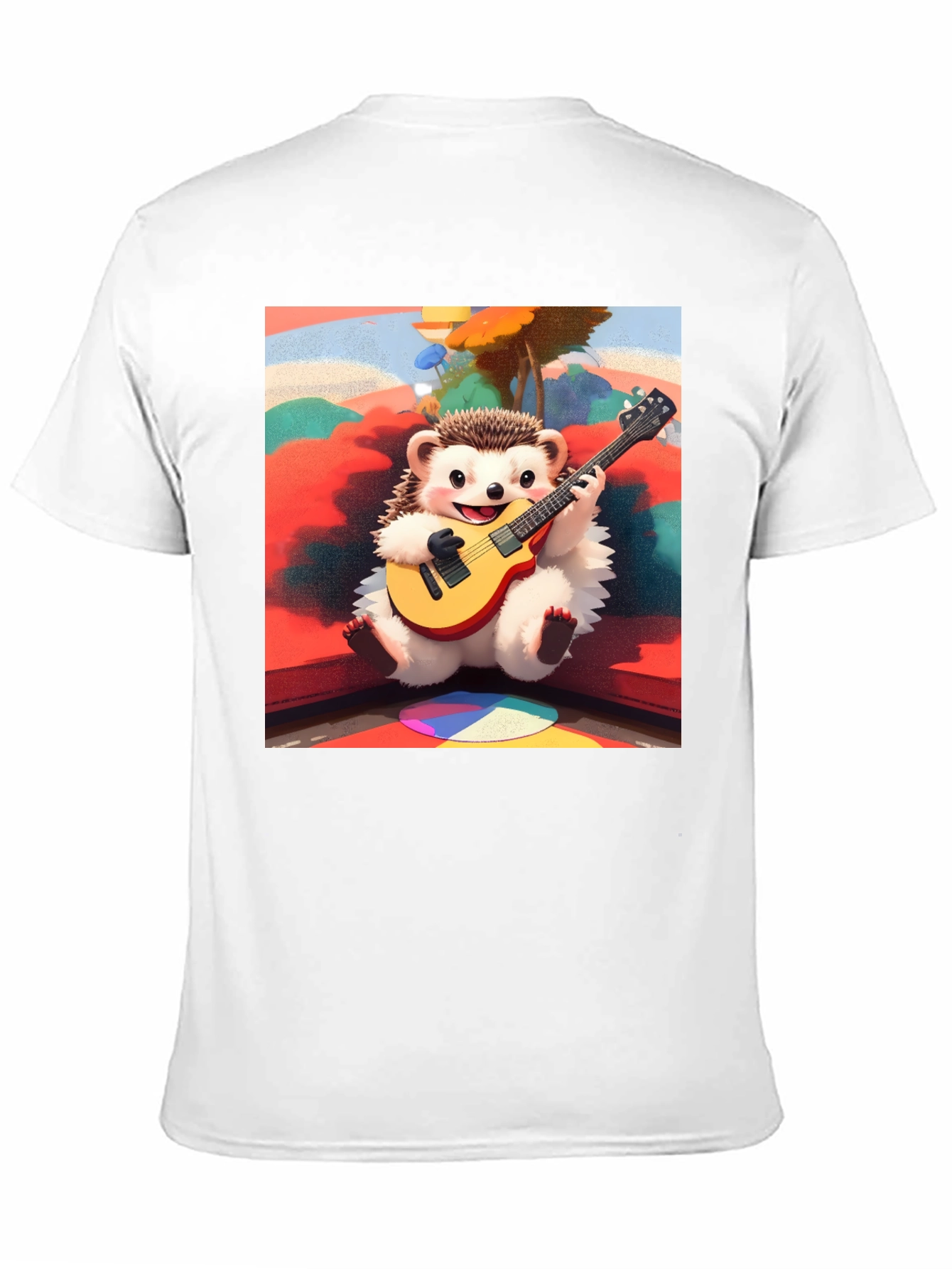Playful Hedgehog Guitarist Graphic Tee