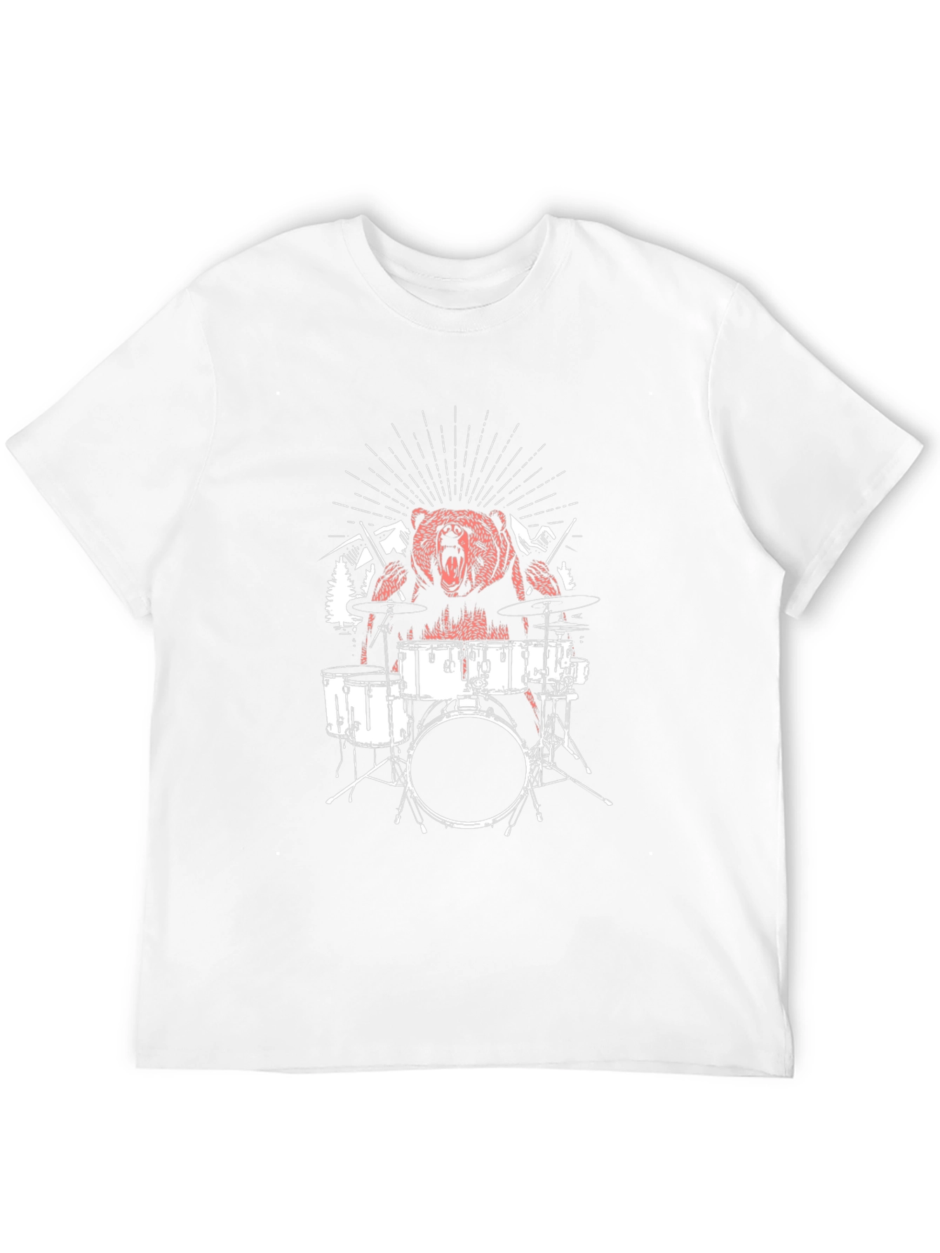 Bear Drummer Graphic T-Shirt - Black