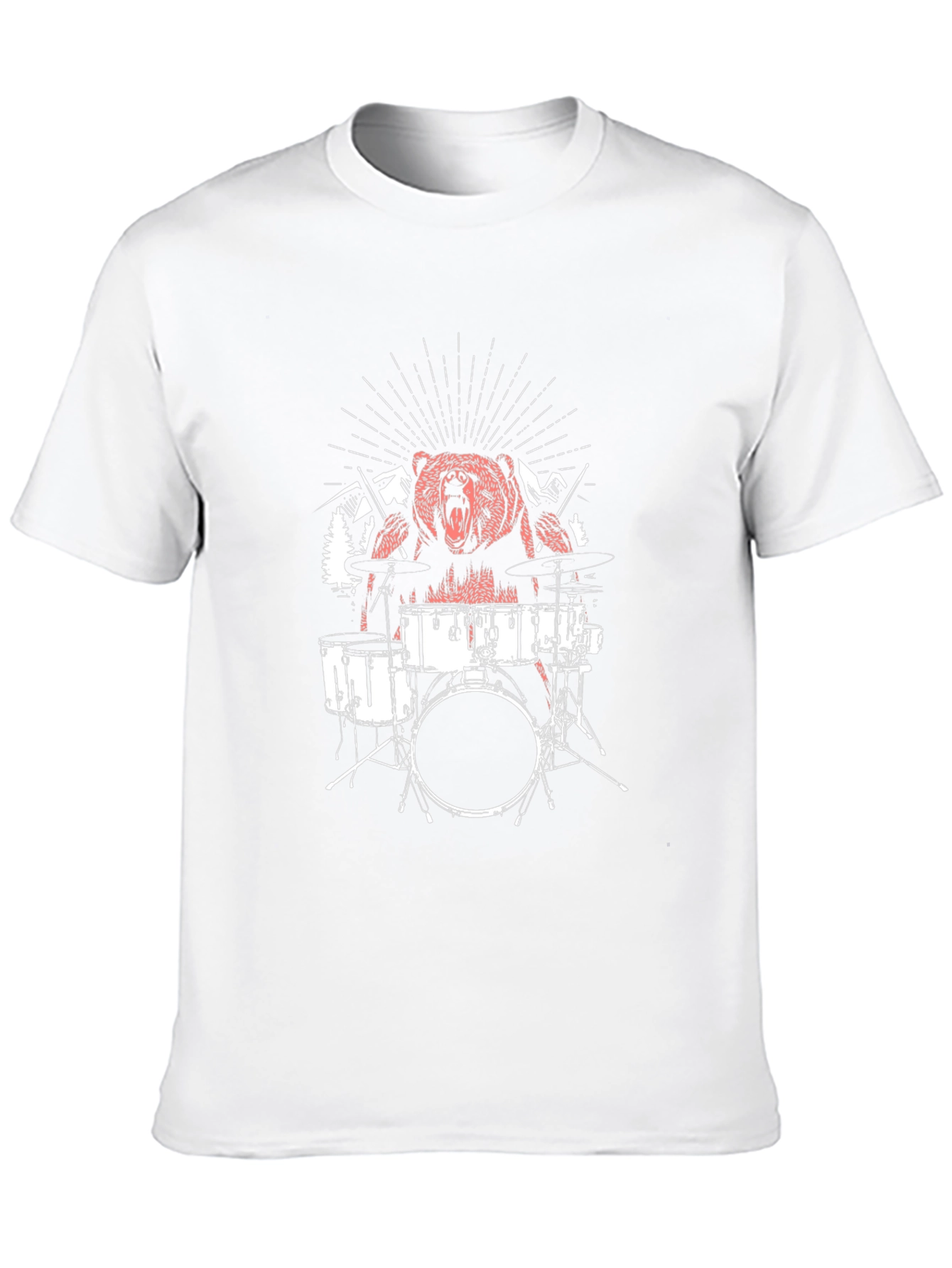 Bear Drummer Graphic T-Shirt - Black