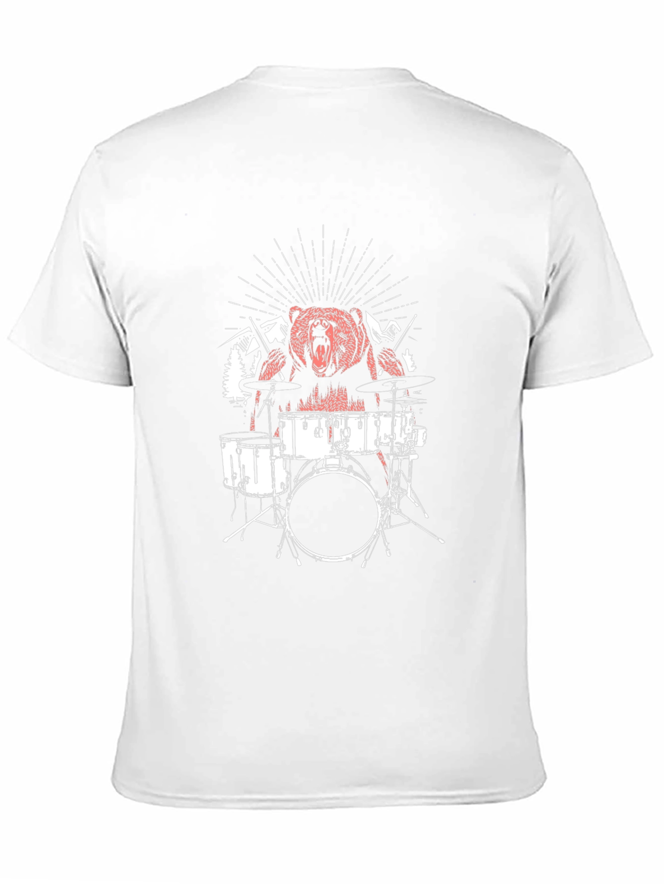 Bear Drummer Graphic T-Shirt - Black
