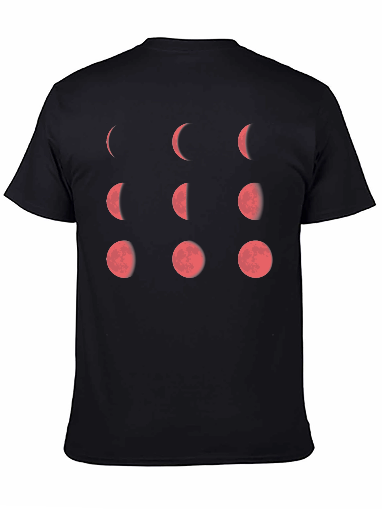 Lunar Phase Graphic Tee - Black Cotton T-Shirt