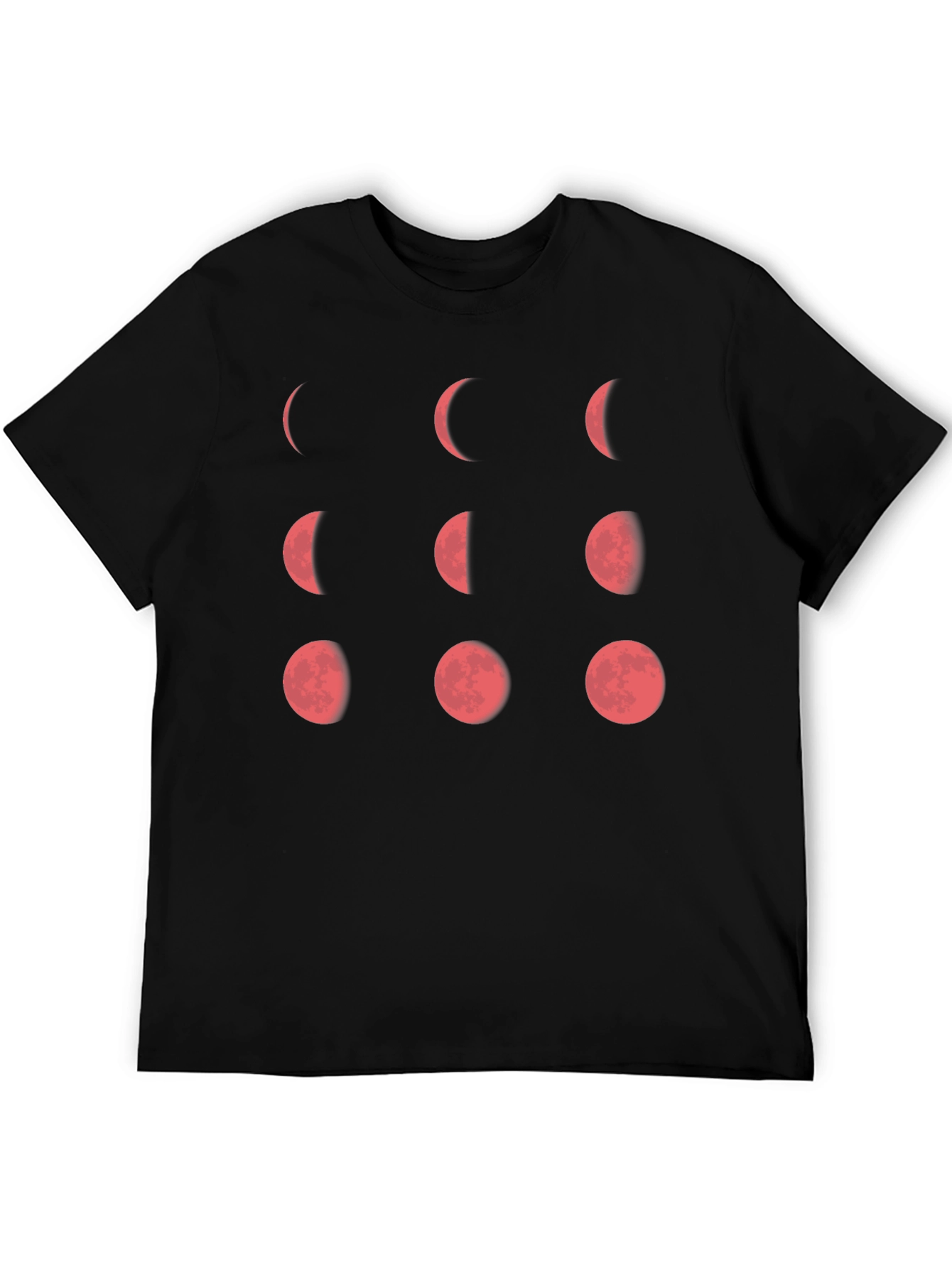 Lunar Phase Graphic Tee - Black Cotton T-Shirt