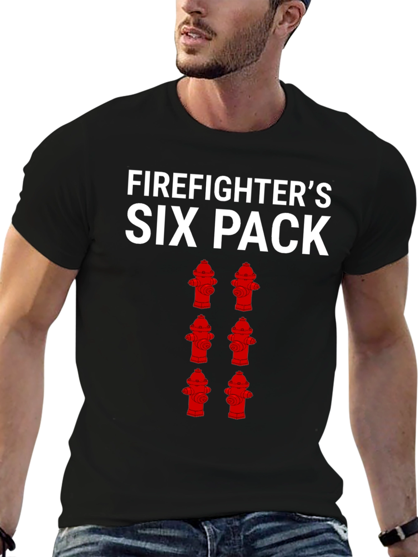 Firefighters Six Pack T-Shirt - Humorous Design