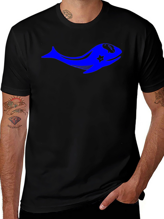 Blue Whale Star Graphic Black T-Shirt