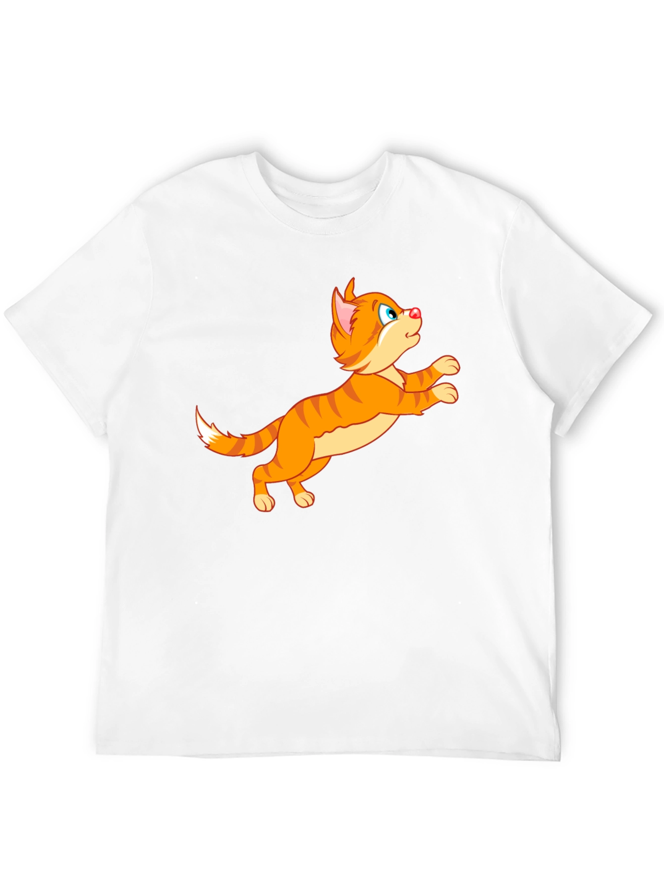 Cartoon Cat Graphic Tee - Playful Black T-Shirt