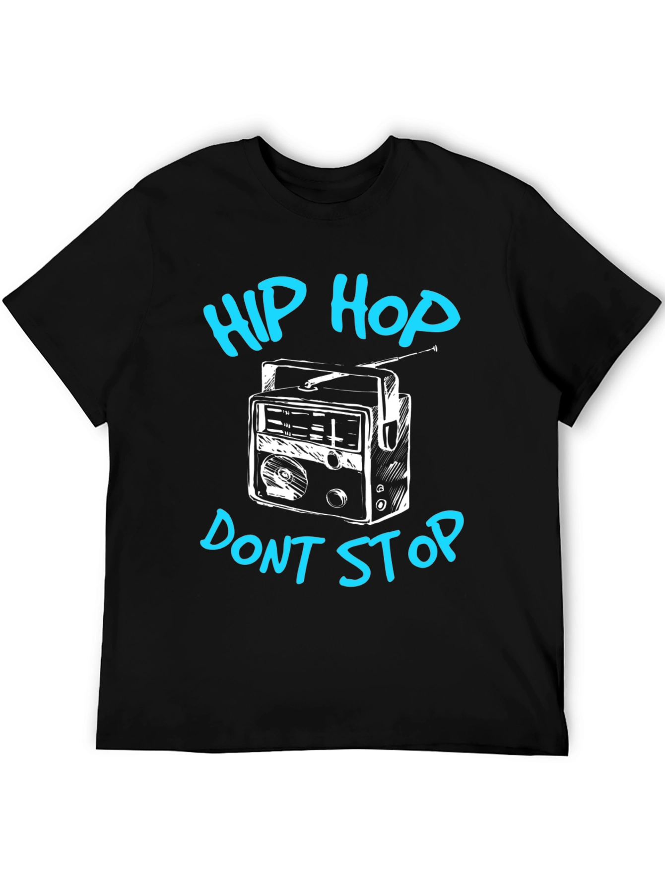 Hip Hop Dont Stop Black Graphic Tee