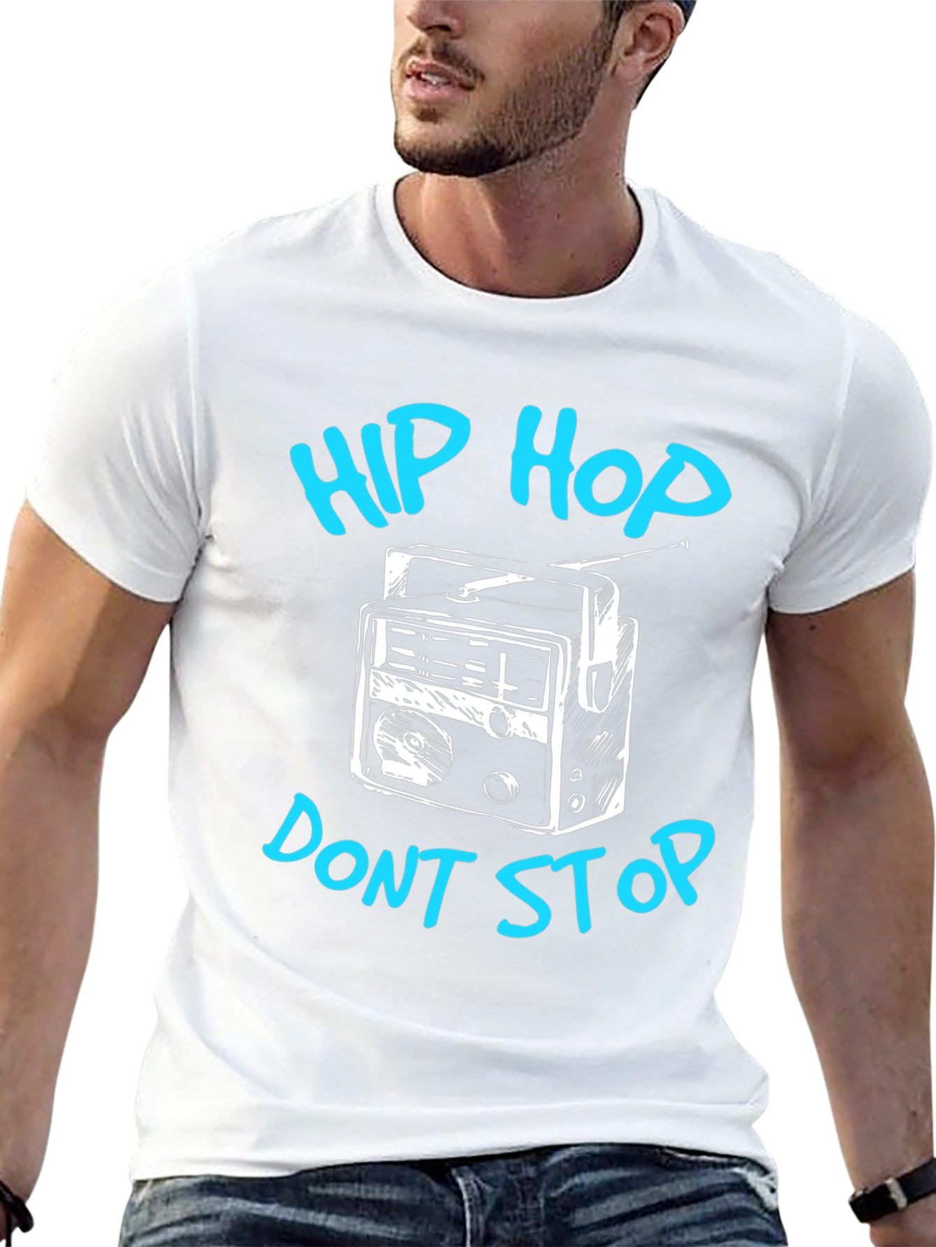 Hip Hop Dont Stop Black Graphic Tee