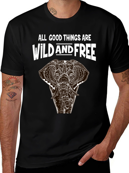 Wild and Free Elephant Graphic Tee