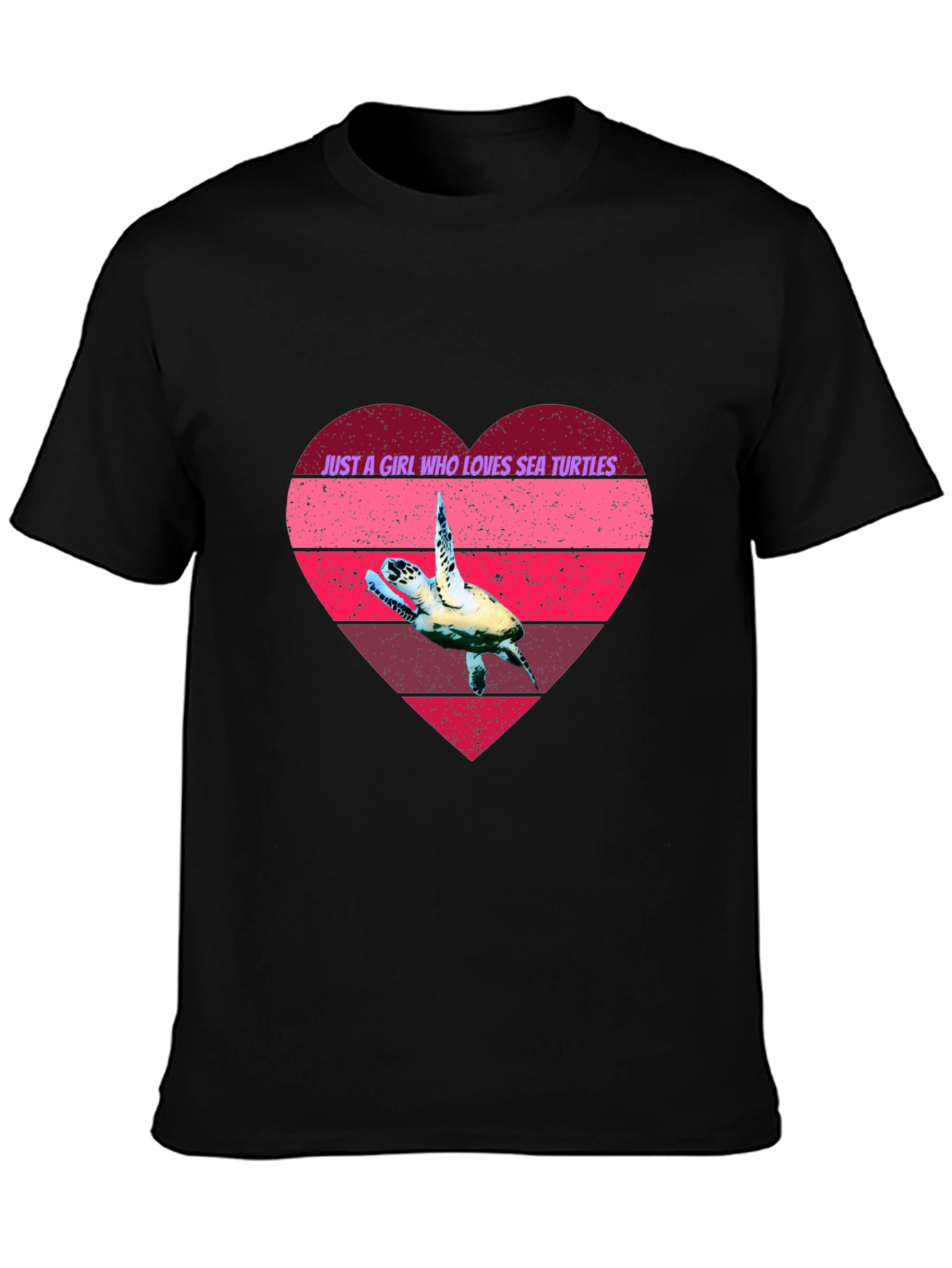 Sea Turtle Lover Heart Graphic Tee