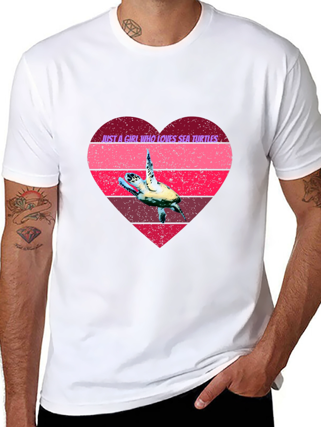 Sea Turtle Lover Heart Graphic Tee