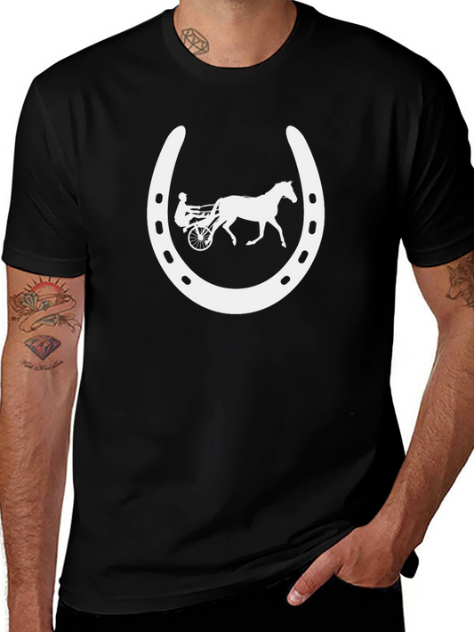 Harness Racing Horseshoe Black T-Shirt