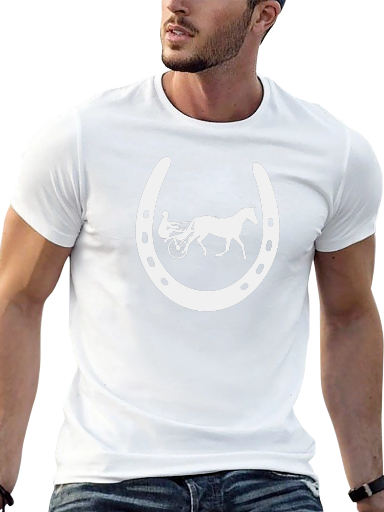 Harness Racing Horseshoe Black T-Shirt
