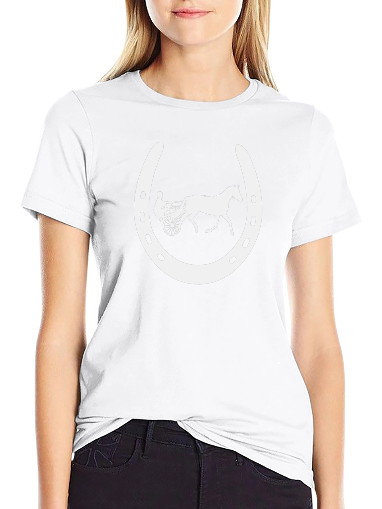 Harness Racing Horseshoe Black T-Shirt