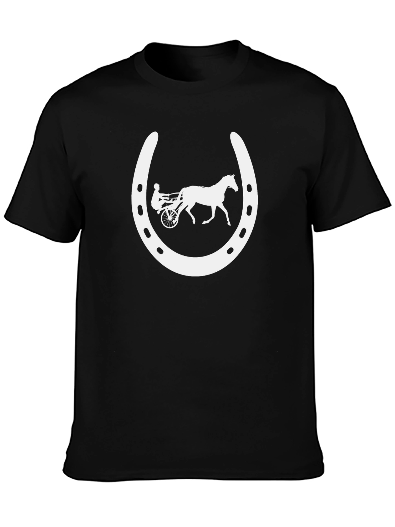 Harness Racing Horseshoe Black T-Shirt