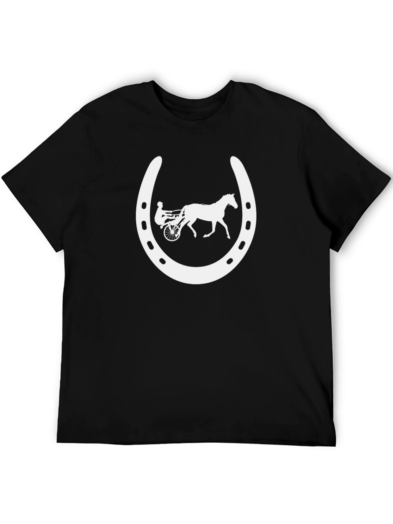 Harness Racing Horseshoe Black T-Shirt