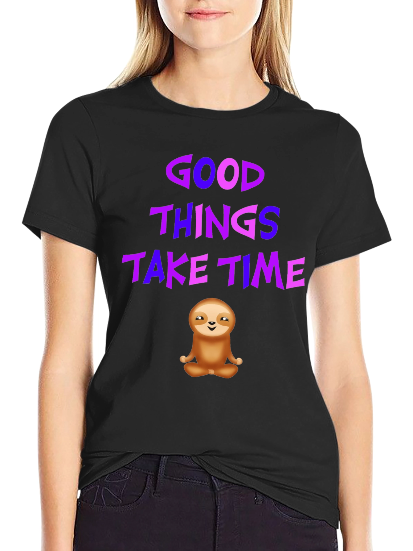 Good Things Take Time Sloth Graphic Tee
