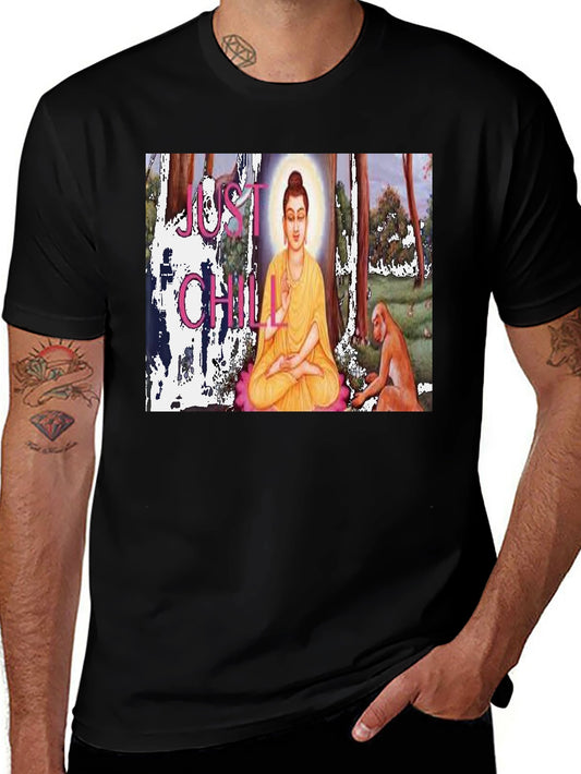 Just Chill Buddha T-Shirt - Relaxed Zen Style