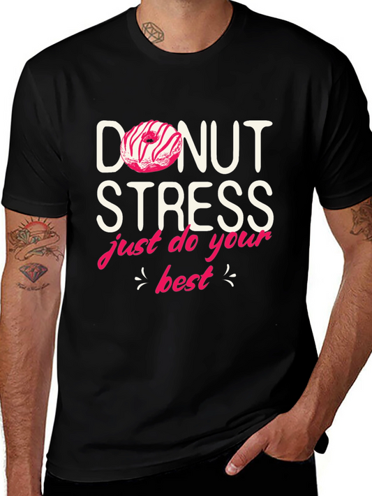 Donut Stress Graphic Tee - Black Casual Shirt