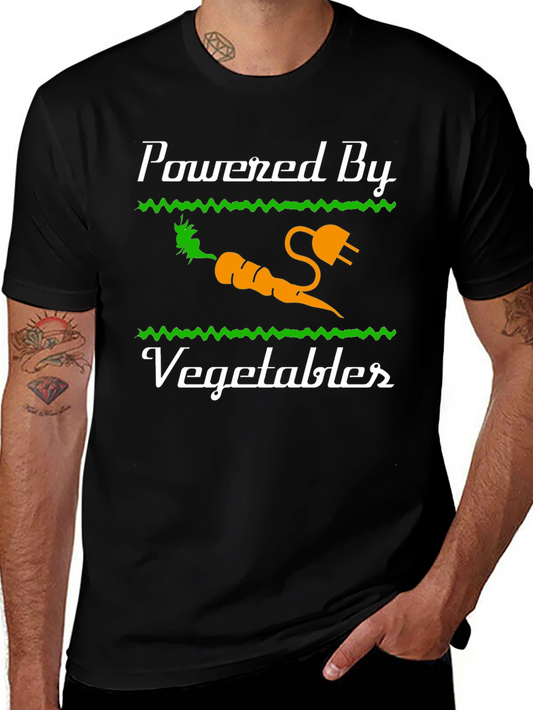 Powered By Vegetables Graphic T-Shirt - Healthy Eating Tee
