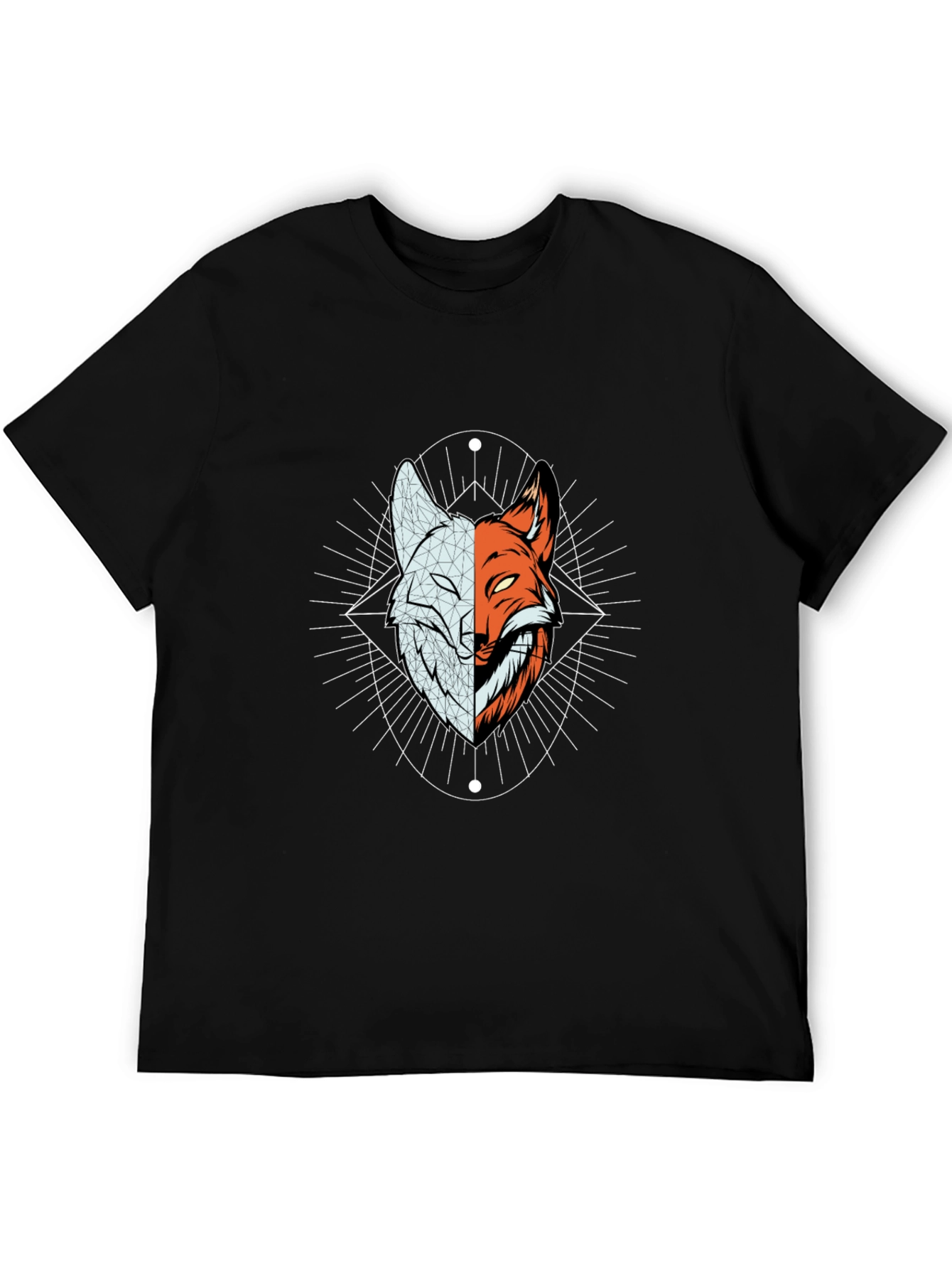 Yin Yang Fox Graphic Tee - Black