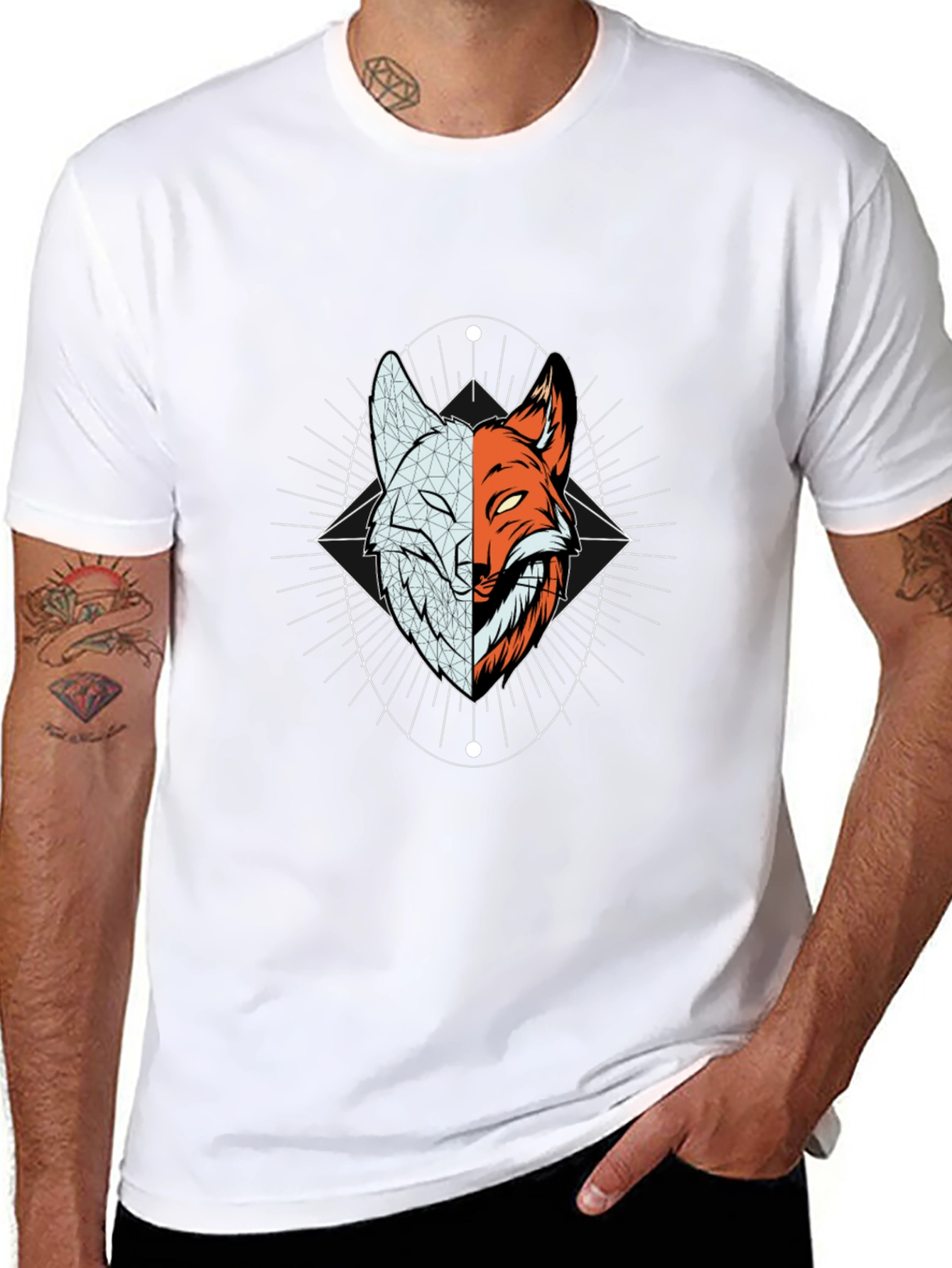 Yin Yang Fox Graphic Tee - Black