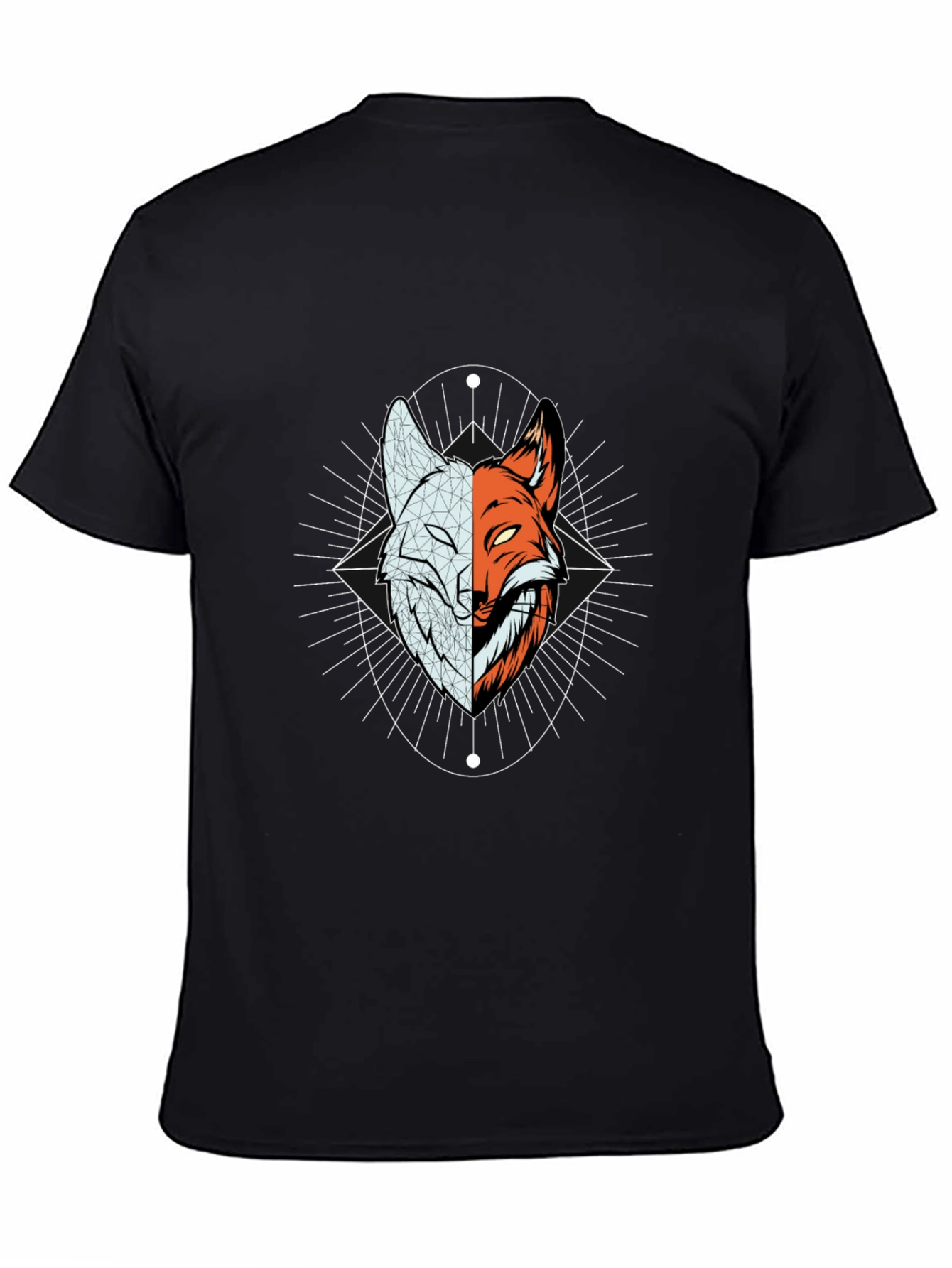 Yin Yang Fox Graphic Tee - Black