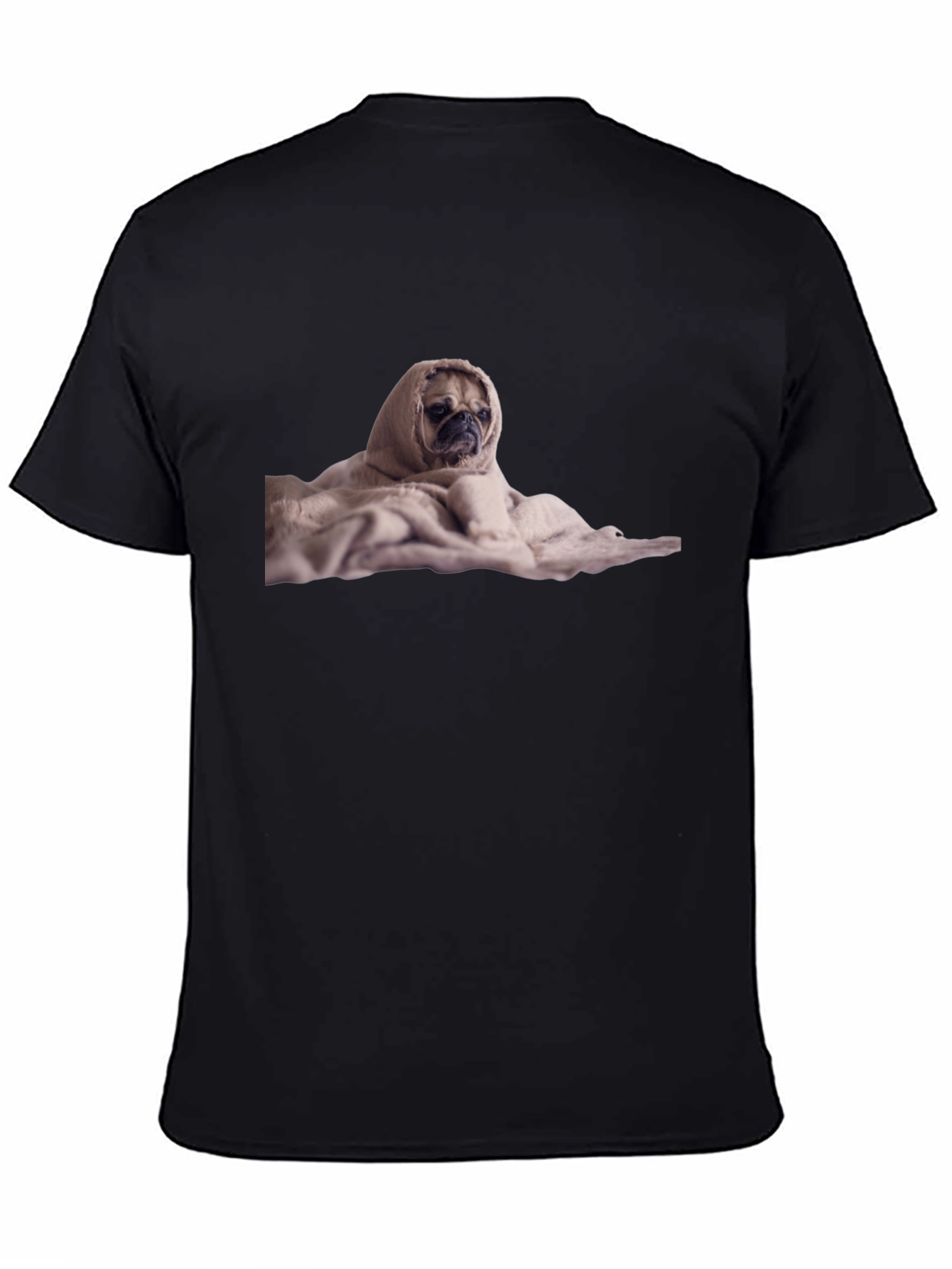 Pug Wrapped in a Blanket Graphic T-Shirt