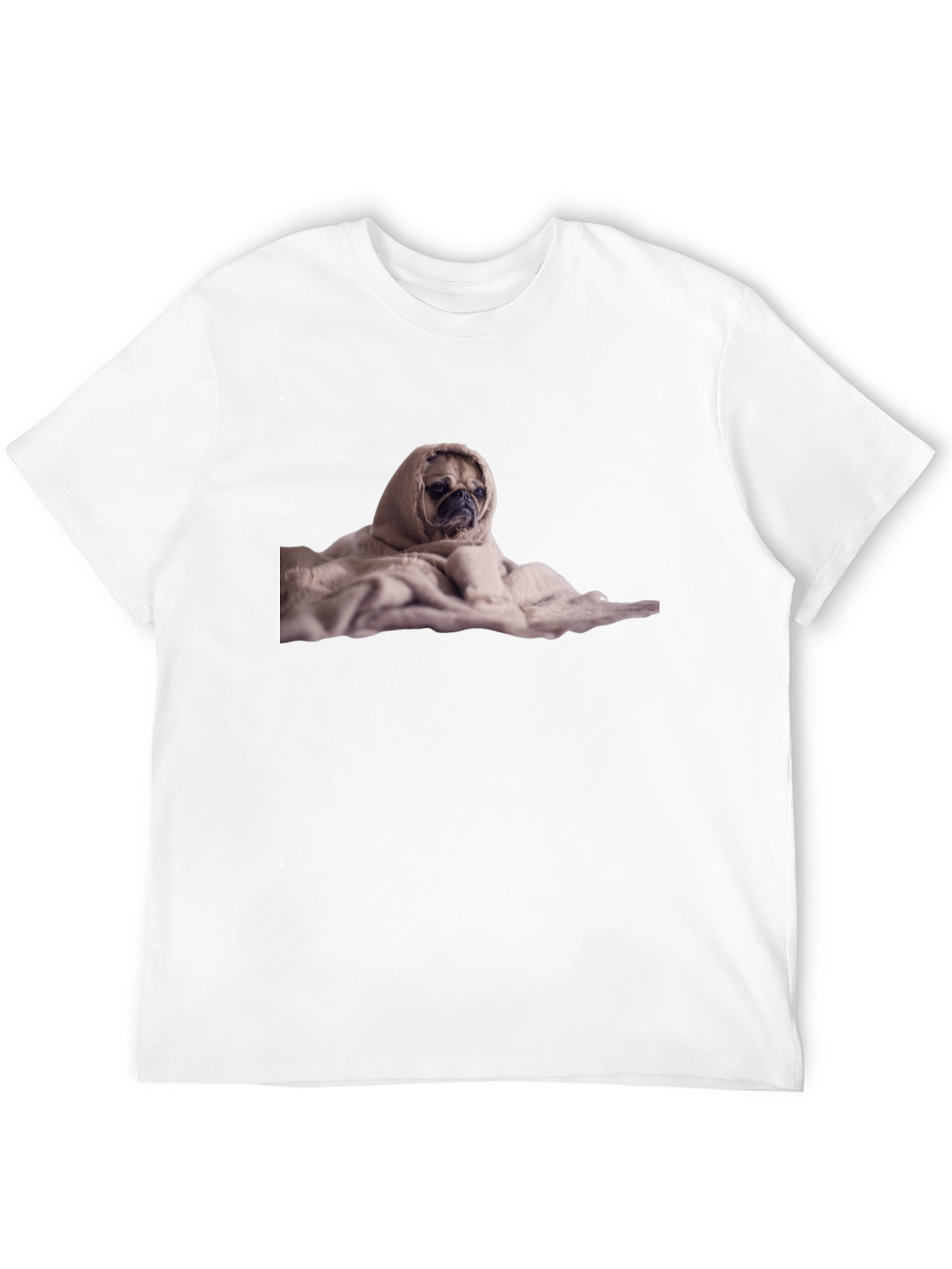 Pug Wrapped in a Blanket Graphic T-Shirt