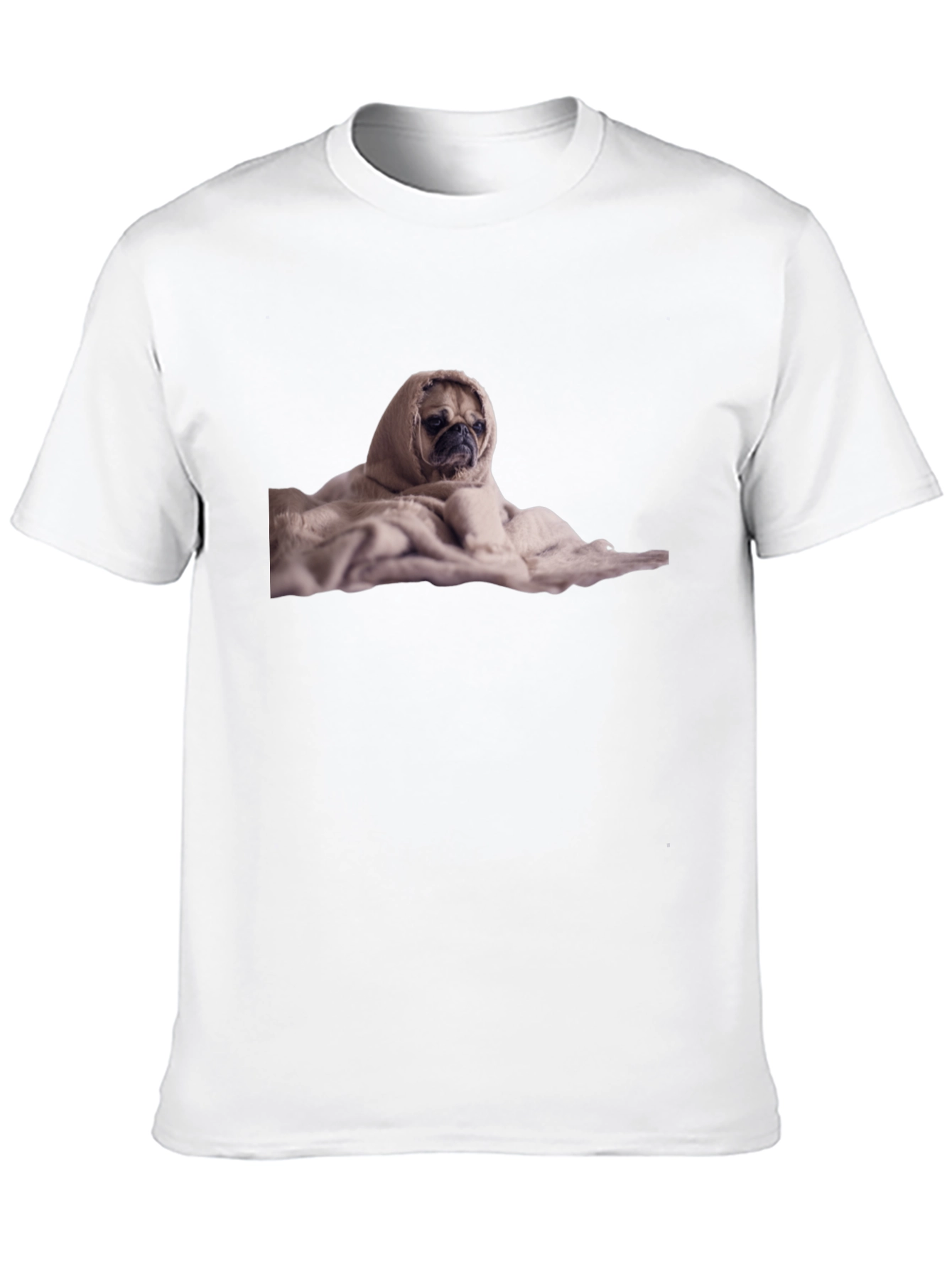 Pug Wrapped in a Blanket Graphic T-Shirt