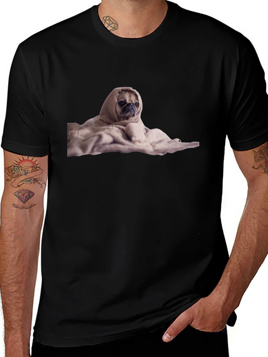 Pug Wrapped in a Blanket Graphic T-Shirt