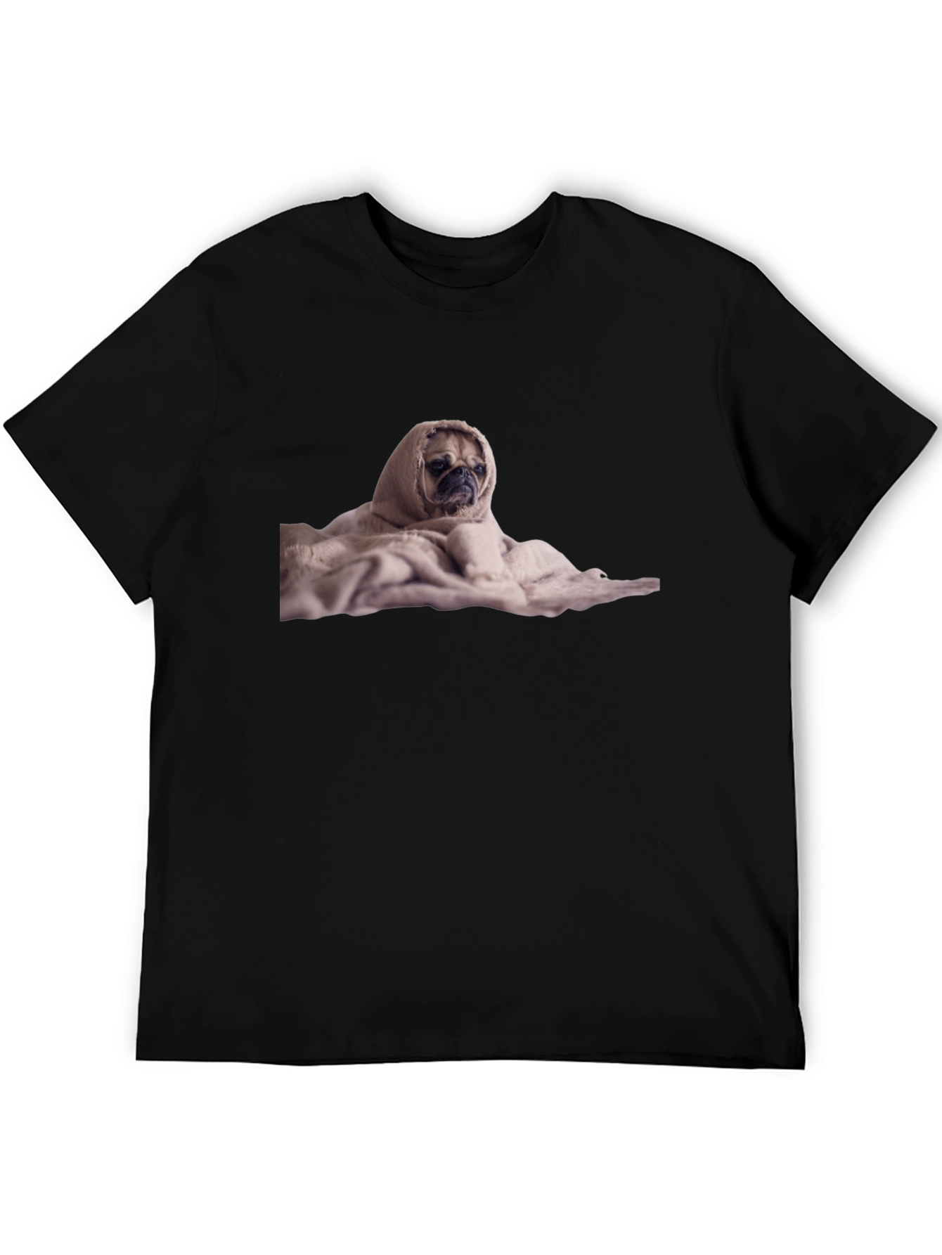 Pug Wrapped in a Blanket Graphic T-Shirt