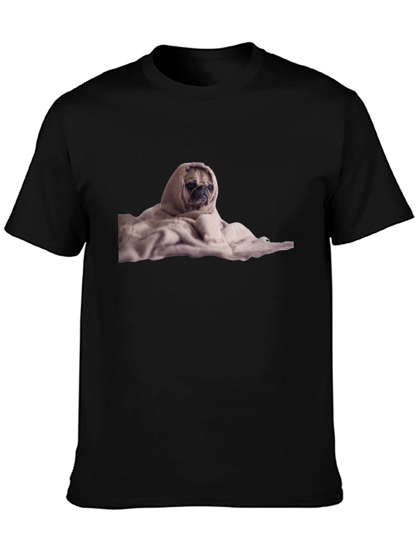Pug Wrapped in a Blanket Graphic T-Shirt